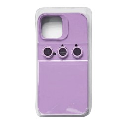 Capa de Silicone com Conjunto de Vidro de Câmera Separado para Apple iPhone 14 Pro Roxo. Capa de Silicone com Conjunto de Vidro de Câmera Separado para Apple iPhone 14 Pro Roxo.